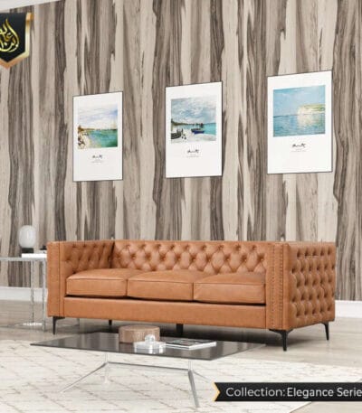 brown leather sofa