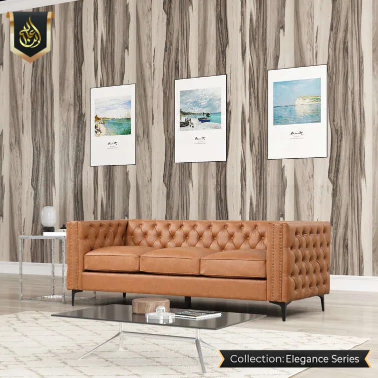 brown leather sofa