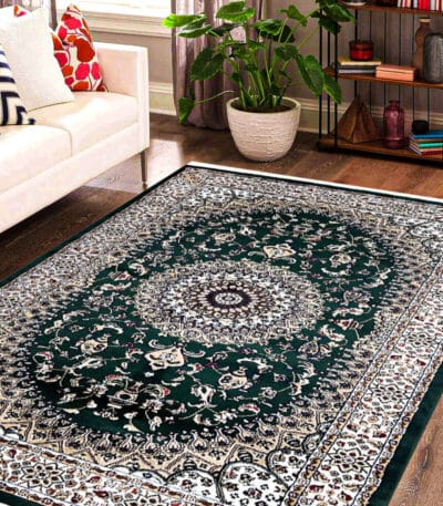 Green rug