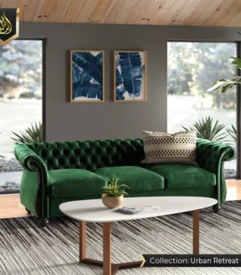 green sofa