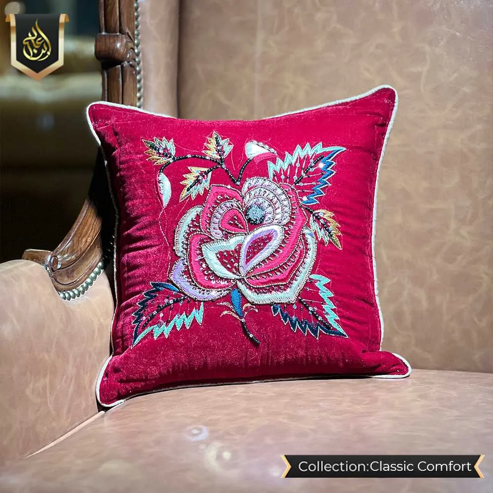 Embroidered cushion