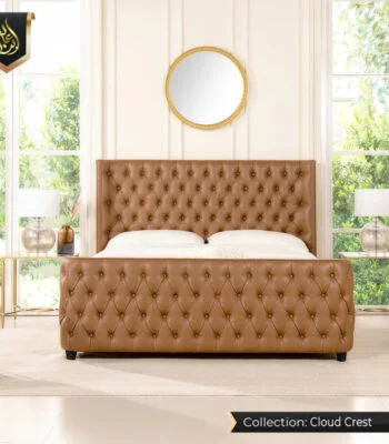 brown leather bed
