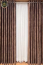 brown curtains