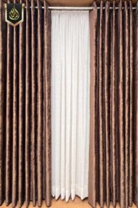 brown curtains