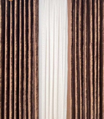 brown curtains