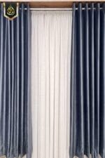 blue curtains