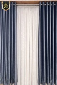 blue curtains