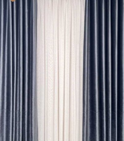 blue curtains