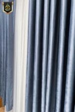 blue curtains