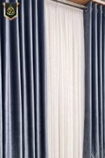blue curtains