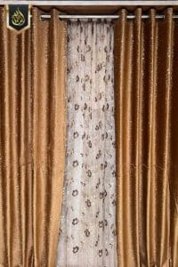 golden curtains