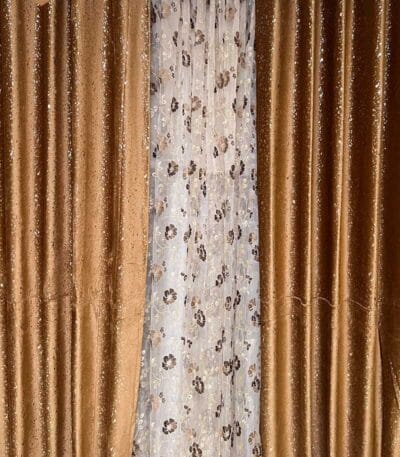 golden curtains
