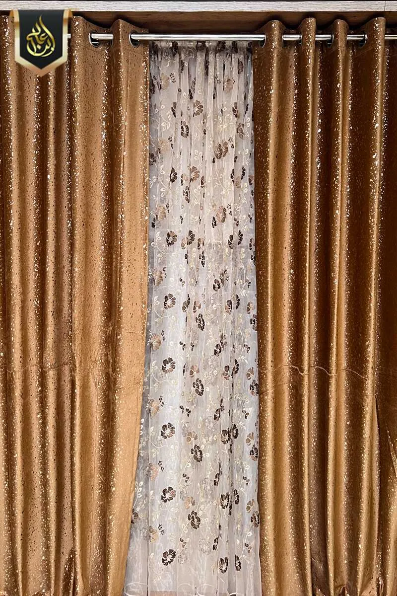 golden curtains